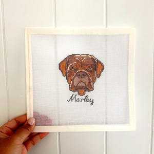 Pet portrait needlepoint | 18 Mesh | Custom hand painted needlepoint canvas