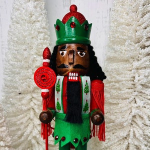 African American Nutcracker - Red Green, Christmas, Holiday, Decor