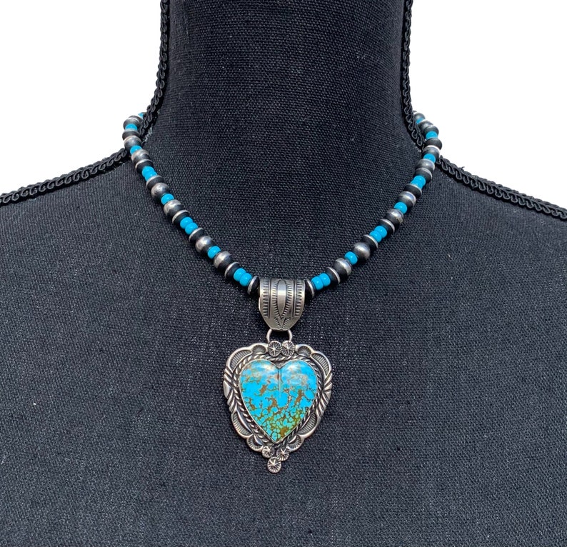 Navajo Hand-Finished1 16 Turquoise Navajo Pearl Necklace w 3-Inch Extender