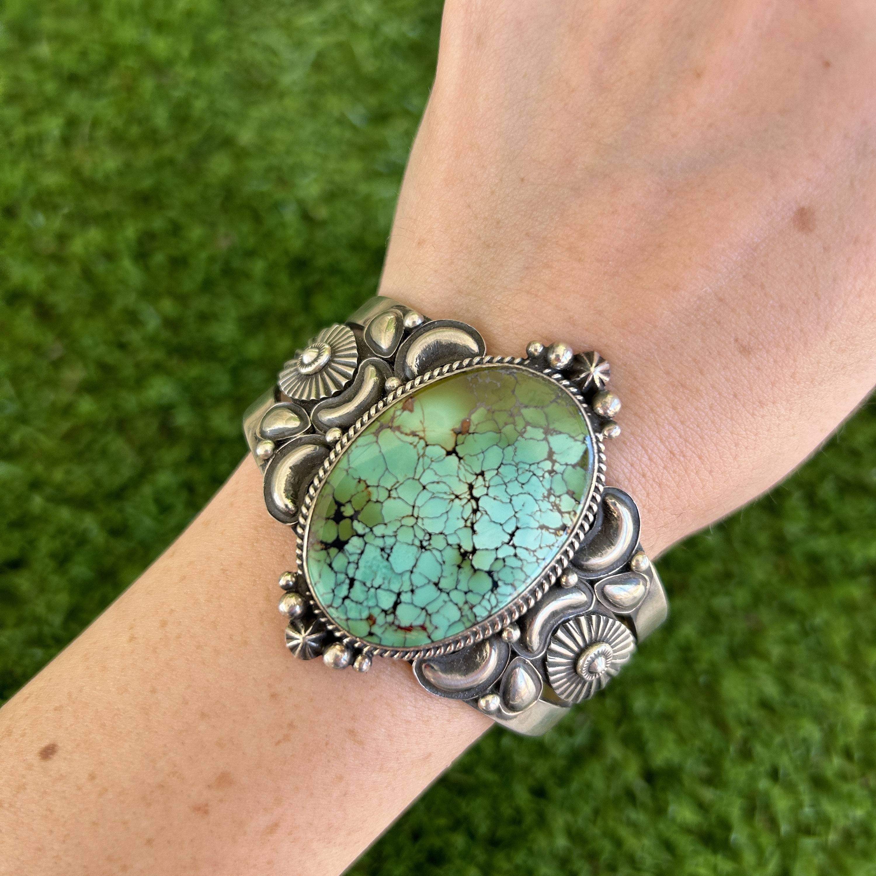 Huge And Rare Vintage Navajo Chee Blue Creek Turquoise Native American Jewelry Silver Ring Huge And Rare Vintage Navajo Chee Blue Creek Turquoise Native American Jewelry Silver Ring