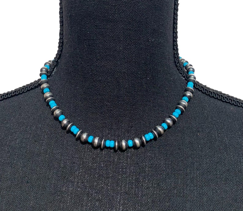 Navajo Hand-Finished1 16 Turquoise Navajo Pearl Necklace w 3-Inch Extender