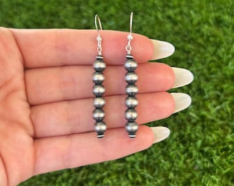 6mm Navajo Pearl Pin Earrings Hand-finished by Navajo Marilyn Platero