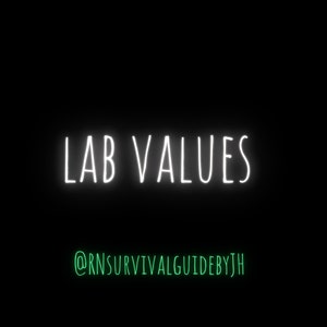Lab Values - Patho/Fundamentals (DIGITAL DOWNLOAD)