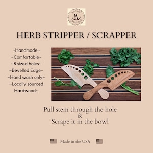 Herb Stripper / Scraper, Handmade, Free Shipping