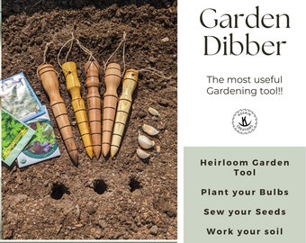 Hand Turned Garden Dibber, Dibble, Dibbler