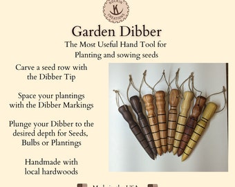 Hand Turned Garden Dibber, Dibble, Dibbler