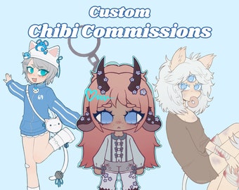 WAITLIST - Custom Chibi Commission | Vtuber, Original Character OC, or Furry Personalized Digital Drawing **Read Description**