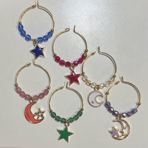 Stars Theme Wine Charms