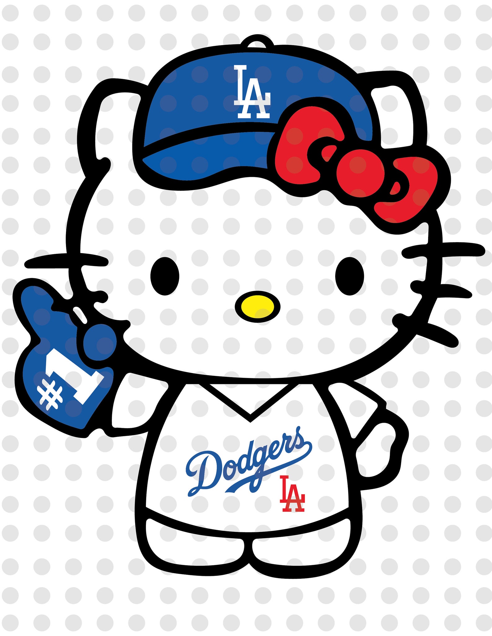 Hello Kitty svg Hello Kitty Dodgers svg Dodgers svg Etsy