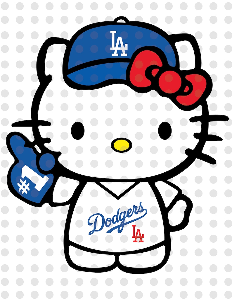 Hello Kitty svg Hello Kitty Dodgers svg Dodgers svg Etsy