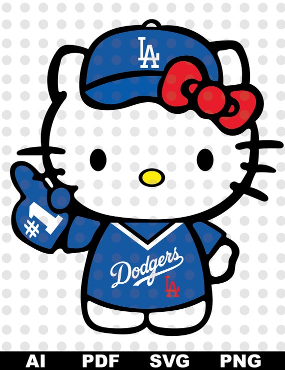 Hello Kitty svg Hello Kitty Dodgers svg Dodgers svg | Etsy