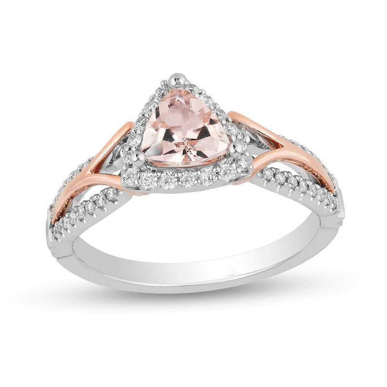 T.W 925 sterling silver rings Diamond Engagement Ring personalized gift wedding rings Enchanted Disney Aurora 6.0mm Trillion-Cut 14 CT