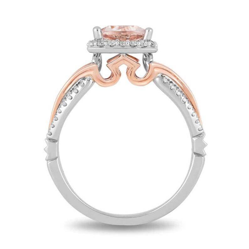T.W 925 sterling silver rings Diamond Engagement Ring personalized gift wedding rings Enchanted Disney Aurora 6.0mm Trillion-Cut 14 CT
