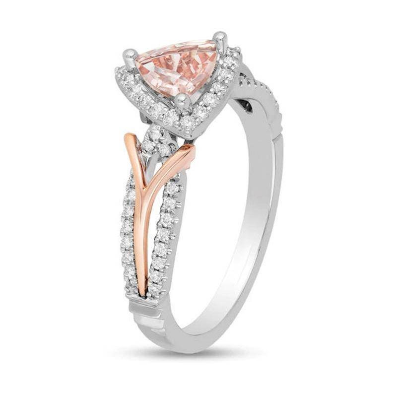 T.W 925 sterling silver rings Diamond Engagement Ring personalized gift wedding rings Enchanted Disney Aurora 6.0mm Trillion-Cut 14 CT