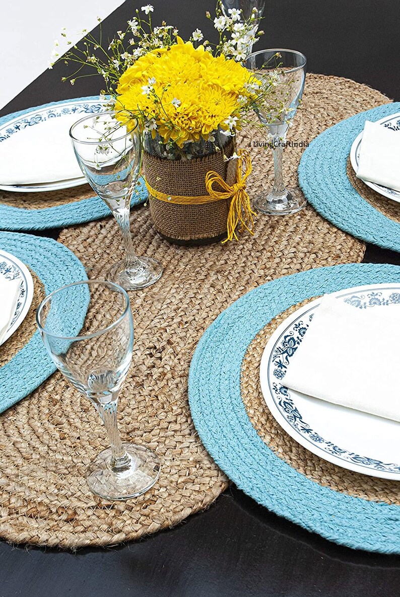 Woven Jute Braided Table Runner Etsy