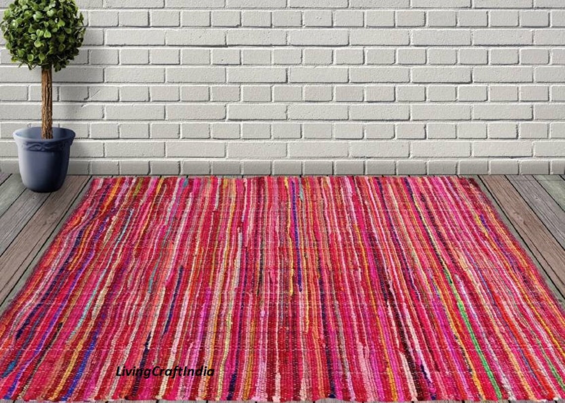 Cotton rag rug washable rug bathroom mat cotton carpet Etsy