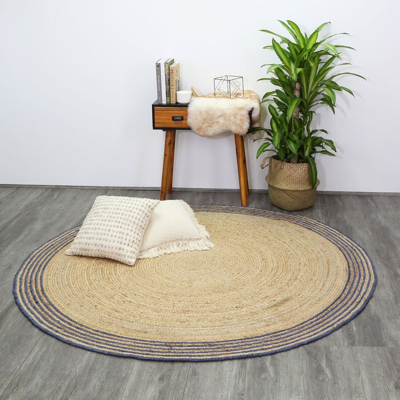 Beautiful Round Vegan Jute Rug / Eco Friendly Rug / Boho Decor Etsy