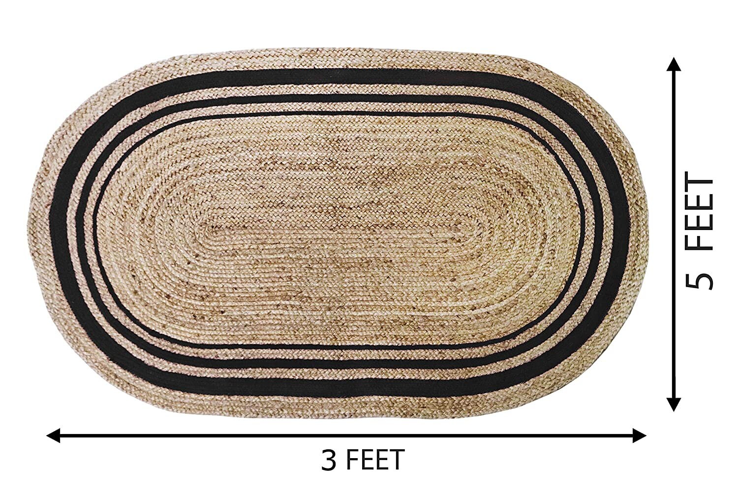 Oval jute rug Hand Woven Braided Jute and Cotton Area Rug Etsy