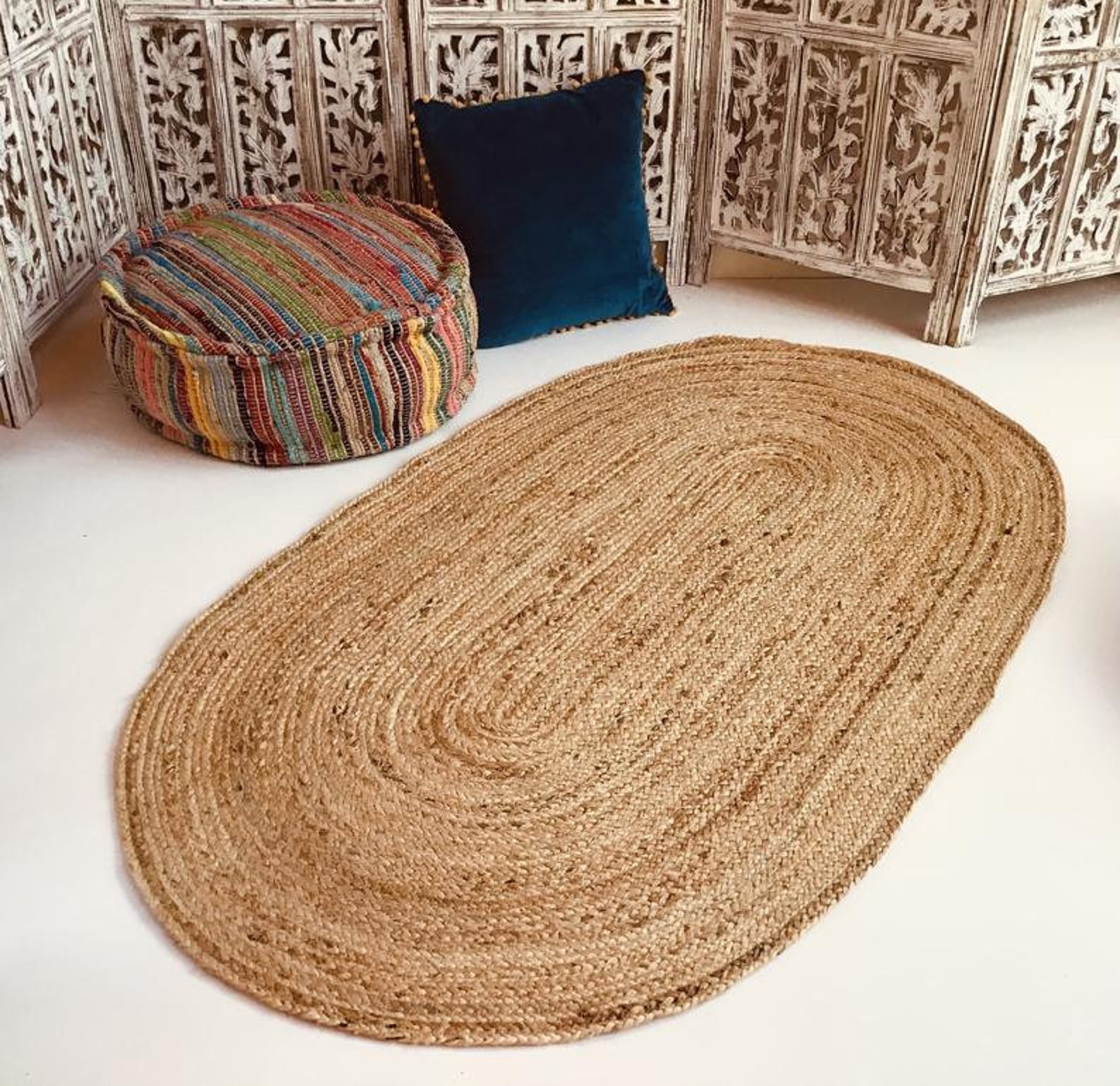 Oval Jute Rug Home Decor Etsy