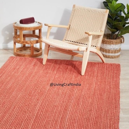 Terracotta Jute Rug Runner Oval Shape Home Decor Pure Eco Etsy