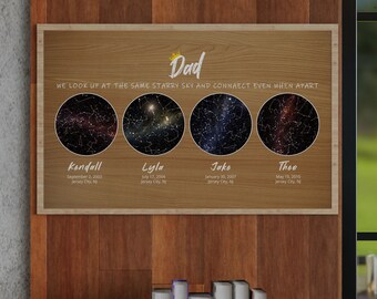 Night Sky Map Print Constellation Custom Star Map By Date Christmas Gift For Step Dad Gift Personalized Gift For Him Birthday Gift
