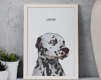 Pet Portrait Custom Pet Portrait, Custom Dog Portrait, Personalized Pet Memorial Gift For Her, Christmas Gift For Dad, Dog Memorial