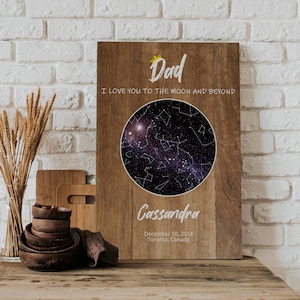 Star Map Custom Constellation Print Night Sky By Date Sky Map Christmas Gift For Dad Birthday Gift For Him Step Dad Gift Grandpa Gift