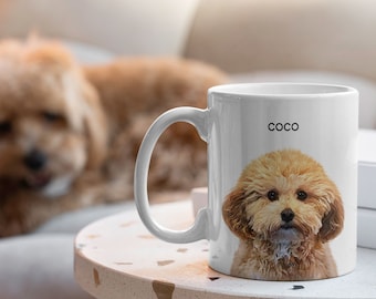 Pet Photo Mug, Custom Dog Face Mug, Custom Pet Gift For Dog Lover, Dog Loss Gift, Pet Mug Custom Pet Sympathy Gift, Pet Picture Travel Mug