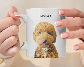Personalized Dog Portrait Mug, Custom Coffee Mug, Personalized Dog Lover Gift, Dog Face Mug, Pet Memorial Mug Gift, Custom Photo Mug For Him