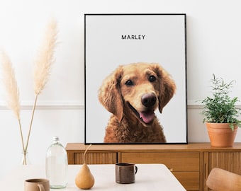 Pet Portrait Custom Pet Portrait, Custom Dog Portrait, Christmas Gift, Custom Pet Memorial Gift, Personalized Gifts For Dad
