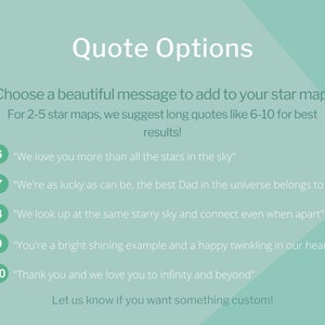 multiple personalized night sky print quote options