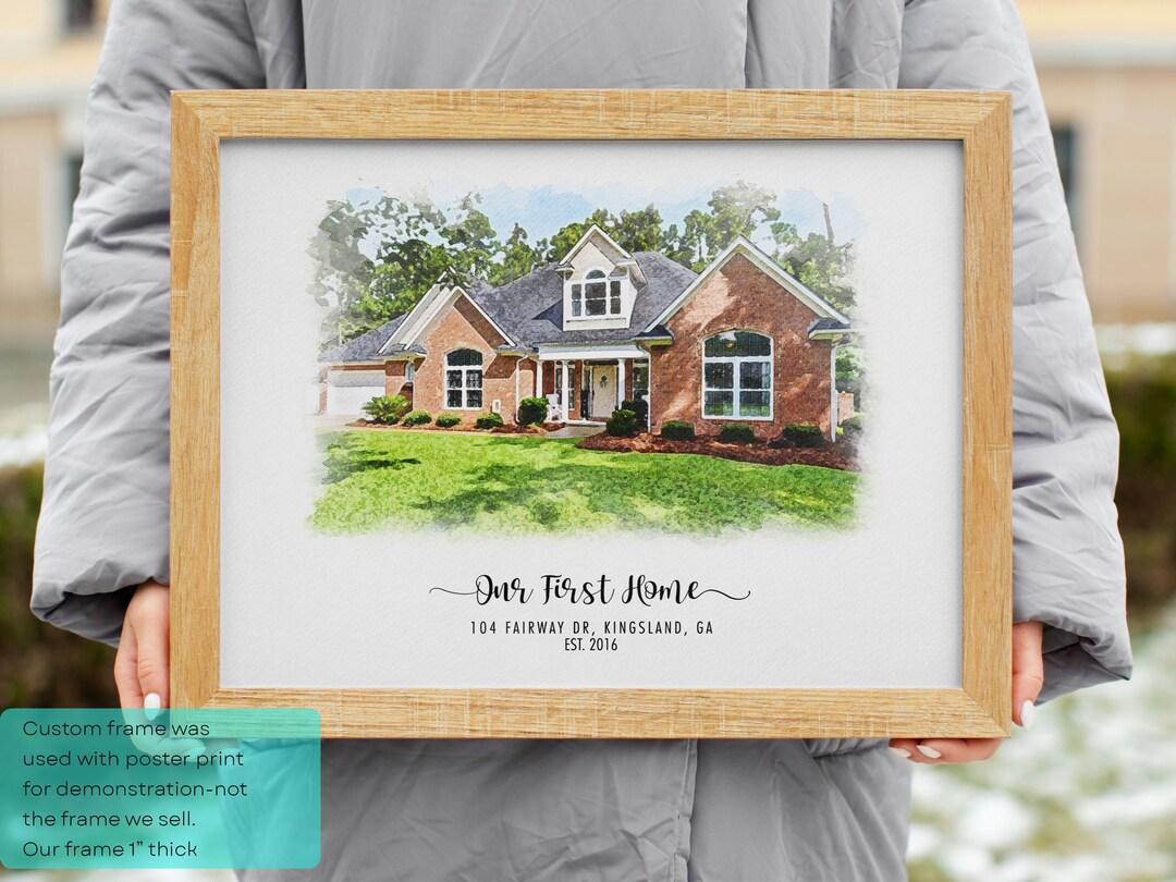 Custom Watercolor House Portrait From Photo, Home Portrait, New Home ...