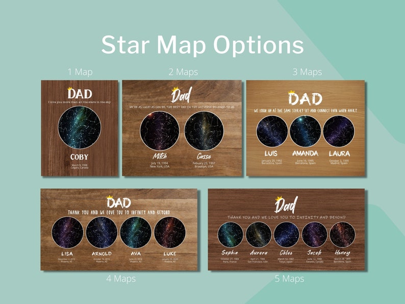 personalized night sky print starmap options