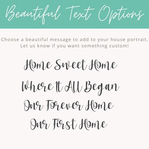 beautiful text options on custom home portrait