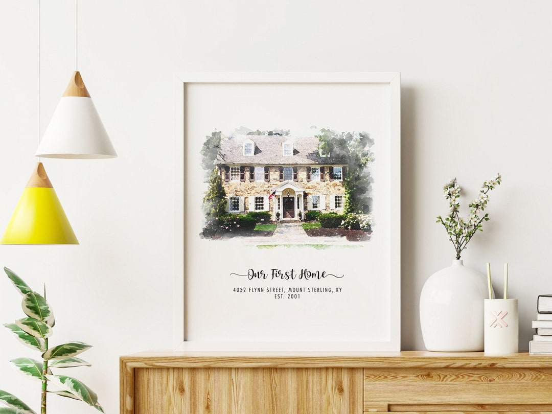 Custom Watercolor House Portrait From Photo, Home Portrait, New Home ...