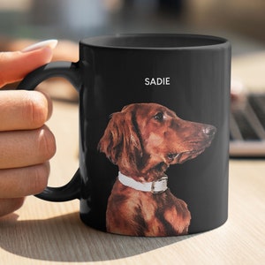 Personalized Dog Coffee Mug, Pet Face Memorial Mug Gift For Dog Lover, Pet Picture Photo Mug Gift For Dog Mom Cup, Custom Pet Cup Travel Mug