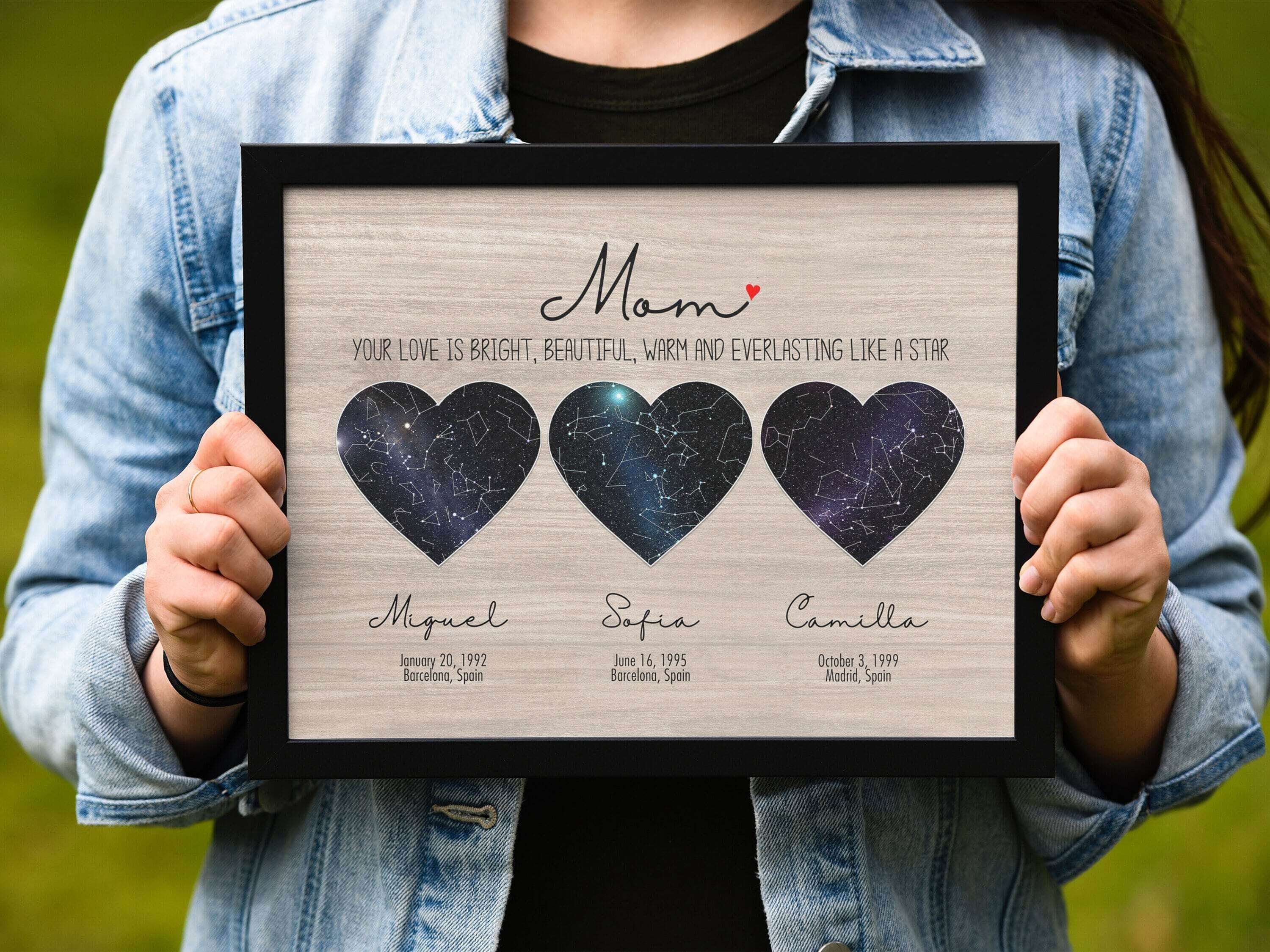 Star Map Custom Constellation Print Night Sky By Date Sky Map Gift For Mom Birthday Gift For Her Step Mom Gift Grandma Gift