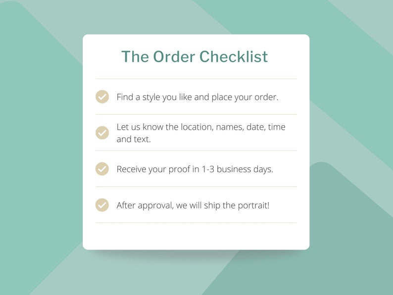 personalized night sky print order checklist