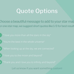 personalized night sky print quote options