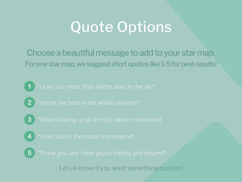personalized night sky print quote options