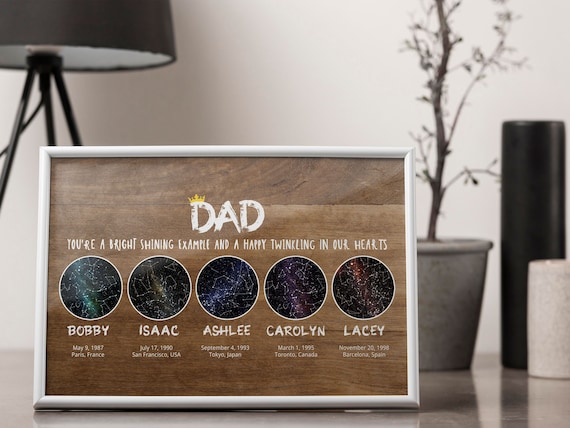 Custom Star Map Print Night Sky By Date Sky Map Personalized Gift For Dad Birthday Gift Christmas Gift Step Dad Gift Constellation Print