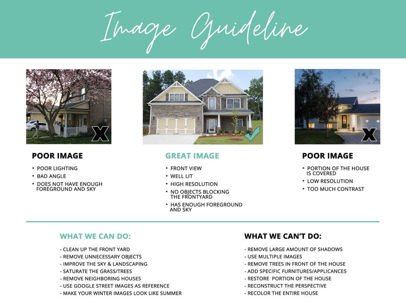 custom home portrait image guidelines