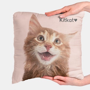 Cat Pillow Custom Pet Pillow Personalized Cat Pillow For Cat Lover Gift Cat Memorial Gift For Her Cat Cushion Photo Pillow Throw Pillow