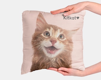Kattenkussen Aangepast huisdierkussen Gepersonaliseerde kattenkussen voor kattenliefhebber cadeau Kat Memorial Cadeau voor haar Kattenkussen Fotokussen Sierkussen