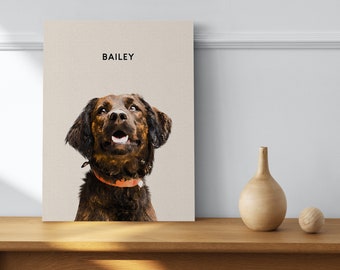 Custom Pet Portrait Custom Dog Portrait Animal Pet Memorial Dog Gift For Mom Pet Dog Print Personalized Gift for Her Christmas Gift
