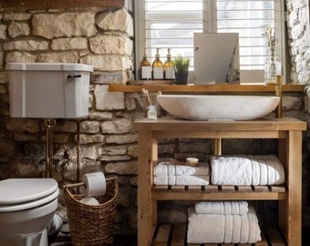 Rustic bathroom vanity | Wooden sink stand | The Vienna