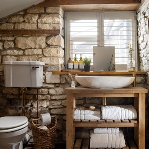 Rustic bathroom vanity | Wooden sink stand | The Vienna