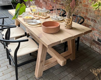 Oak Outdoor A Frame Table | Garden table | English Oak | Made to measure