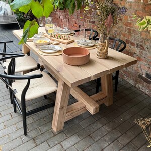 Oak Outdoor A Frame Table | Garden table | English Oak | Made to measure