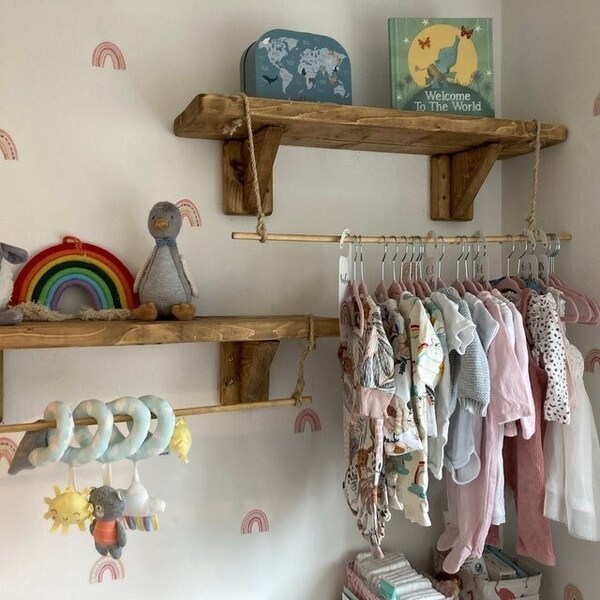 Nursery Shelf With Rail Etsy UK